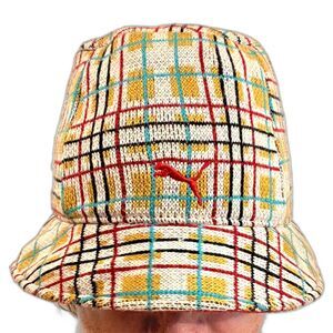 Vintage Snoop Dog Puma Reversible Plaid Red Y2K Bucket Cap Hat Adult Size Large